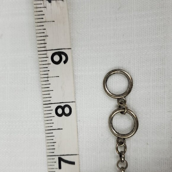 Beautiful Silver Tone Swirl Cross & Cross  Charm Bracelet Toggle Closure - Picture 6 of 8